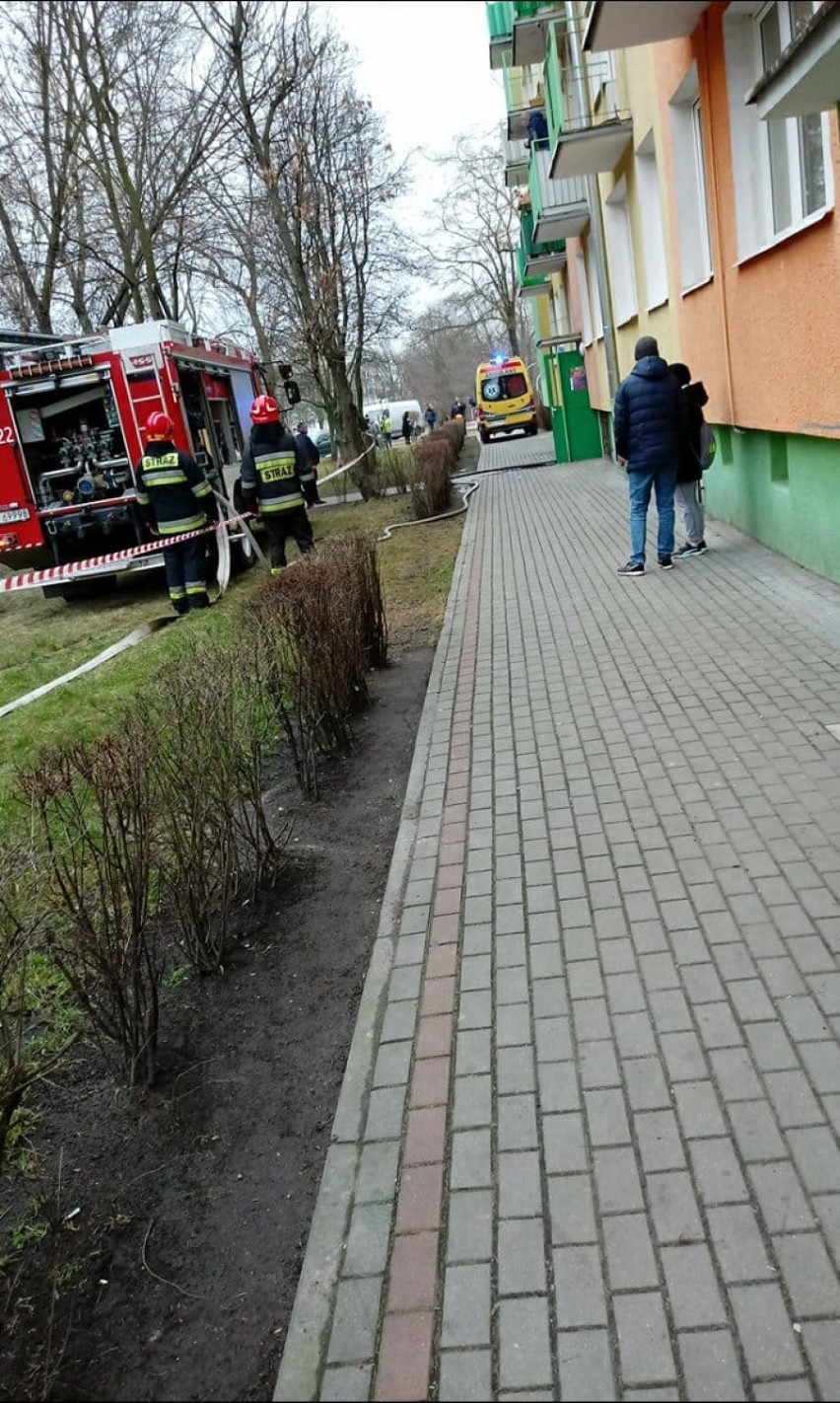 Pożar mieszkania na ulicy Wienieckiej we Włocławku [zdjęcia]