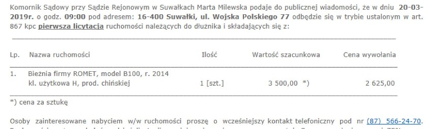 Samochód, działkę, a nawet krowę można kupić od komornika. Zobacz, co sprzedaje w naszym rejonie [screeny]