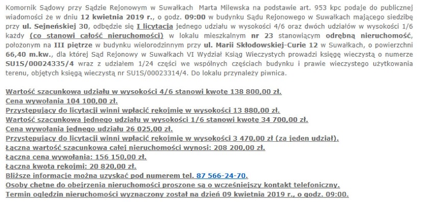 Samochód, działkę, a nawet krowę można kupić od komornika. Zobacz, co sprzedaje w naszym rejonie [screeny]