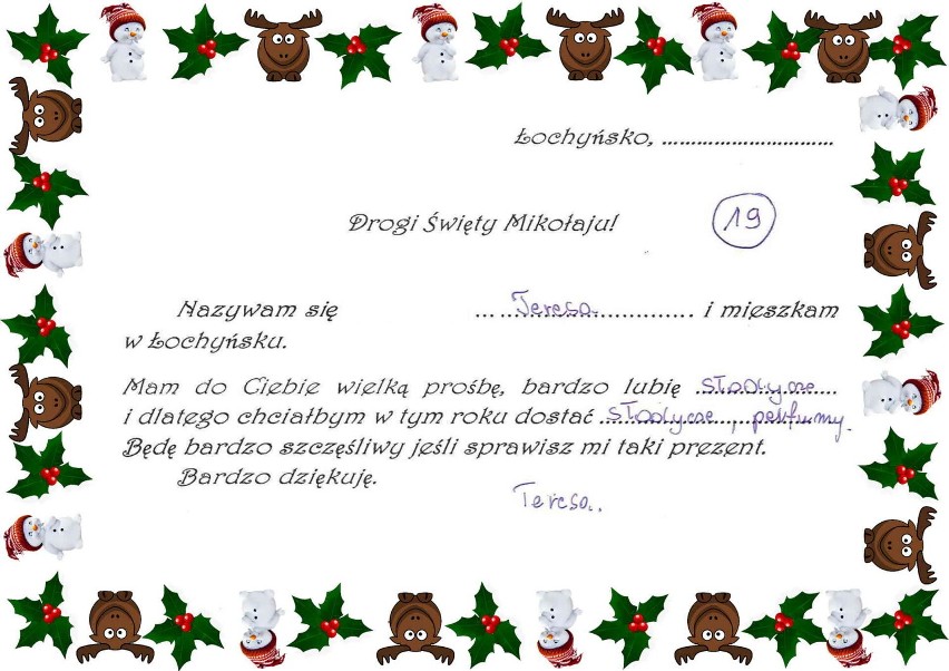 Listy podopiecznych DPS w Łochyńsku do św. Mikołaja 2021