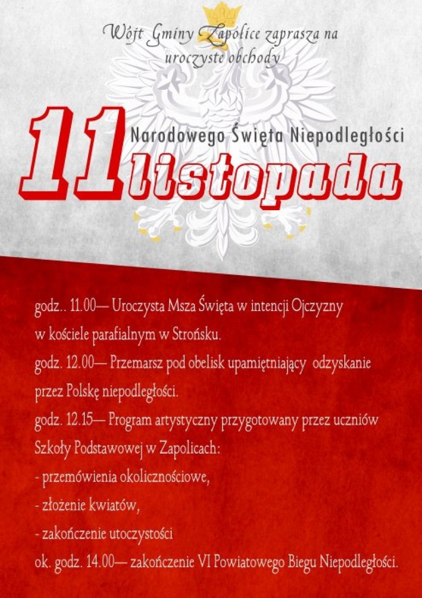 Święto Niepodległości w Zduńskiej Woli, Szadku i Zapolicach...