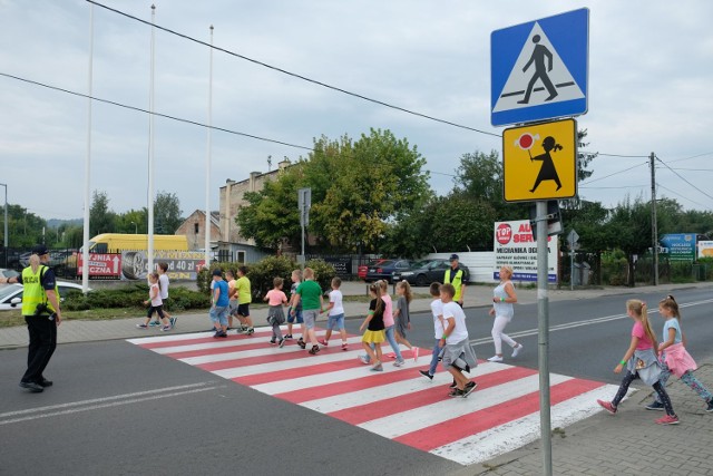 Przemyscy policjanci pomagają przygotować się najmłodszym uczestnikom ruchu drogowego do bezpiecznych zachowań w drodze do szkoły, jak i z powrotem. W rejonach szkół w Przemyślu, jak i w powiecie, pojawią się funkcjonariusze ruchu drogowego. We wtorek mundurowi spotkali się  z uczniami 

I i II klas Szkoły Podstawowej  nr 15 w Przemyślu. Najpierw przeprowadzono z dziećmi pogadankę na temat bezpieczeństwa i zasad ruchu drogowego. Omówiono również zasady korzystania z numeru alarmowego 112. Później udano się z dziećmi na drogę, by w praktyce pokazać jak przechodzić przez przejście dla pieszych i jak zachowywać się na chodniku będąc w dużej grupie.  Wszyscy uczniowie otrzymali od policjantów odblaski.

"Bezpieczna droga do szkoły". Policyjna akcja skierowana do najmłodszych
