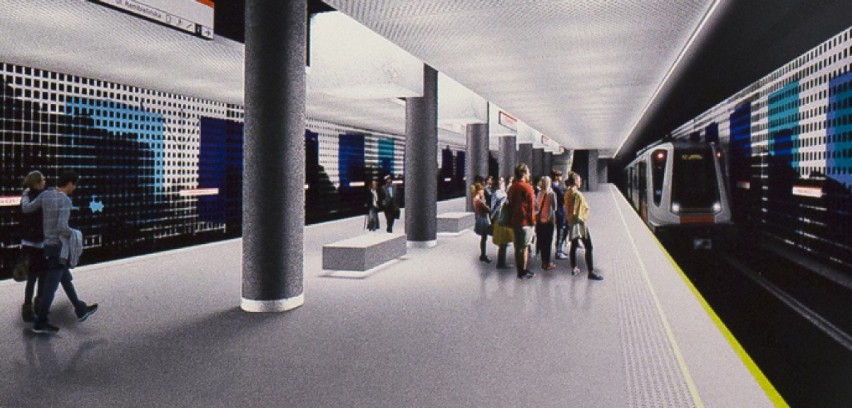 Wizualizacja stacji II linii metra budowanych na Targówku.