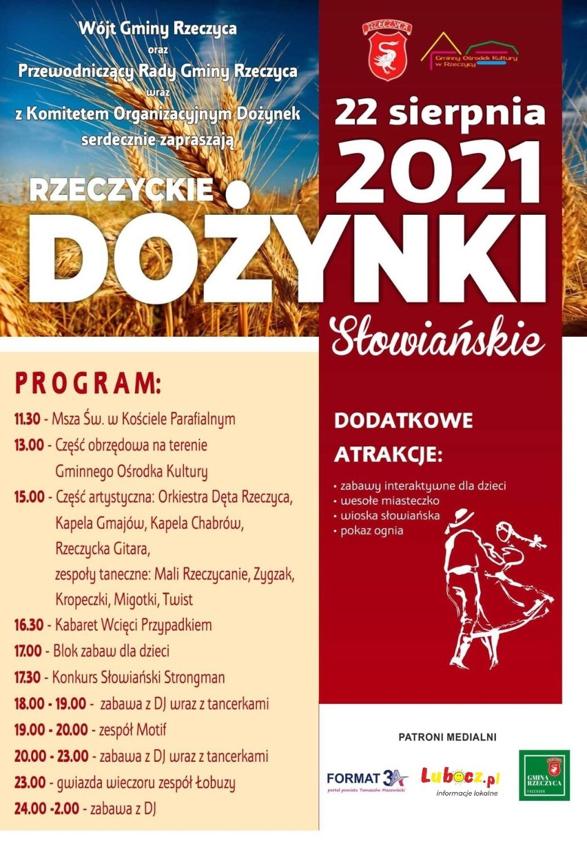 Dożynki 2021 w powiecie tomaszowskim i regionie. W niedzielę dożynki wojewódzkie