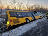 Autobus w rowie w Borkowie Starym. W środku 11 osób. ZDJĘCIA