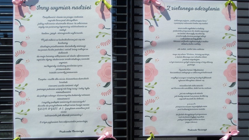 Poezja wyszła na ulicę. Galeria wierszy przed Miejskim Domem Kultury w Myszkowie ZDJĘCIA