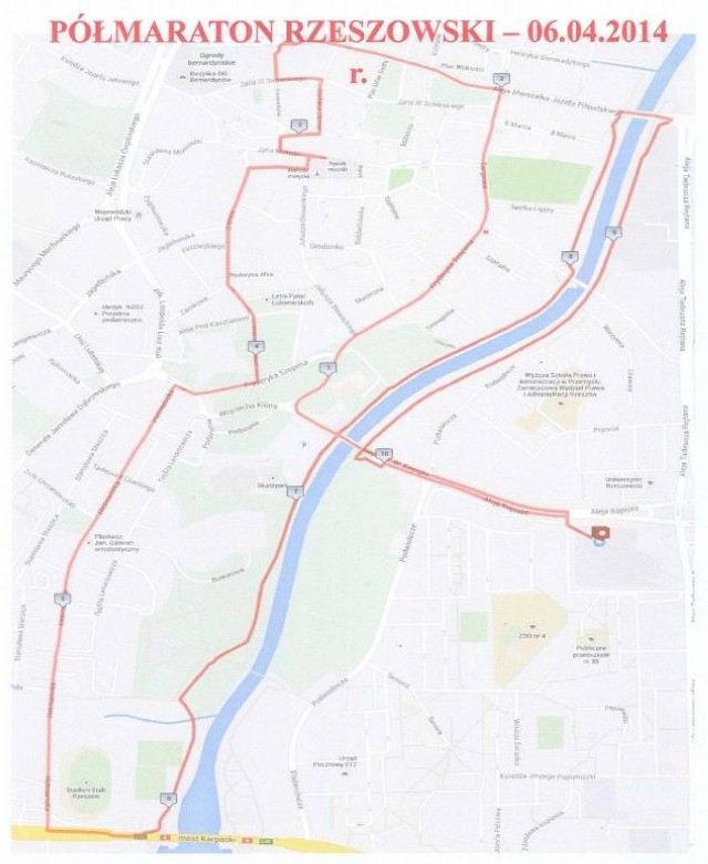 Półmaraton rzeszowski 2014 [MAPA]