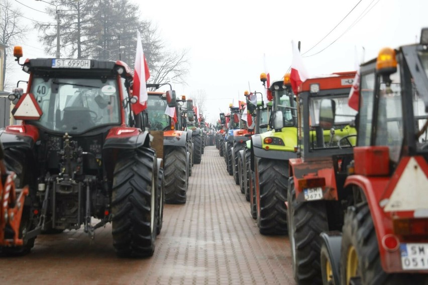 Tychy, protest rolników 9 lutego 2024 przeciw Zielonemu...
