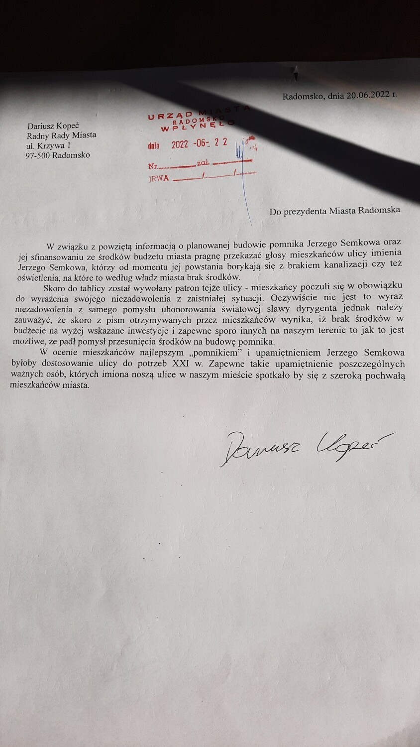Budżet Radomska. Radni miejscy pytają o pomnik Jerzego Semkowa