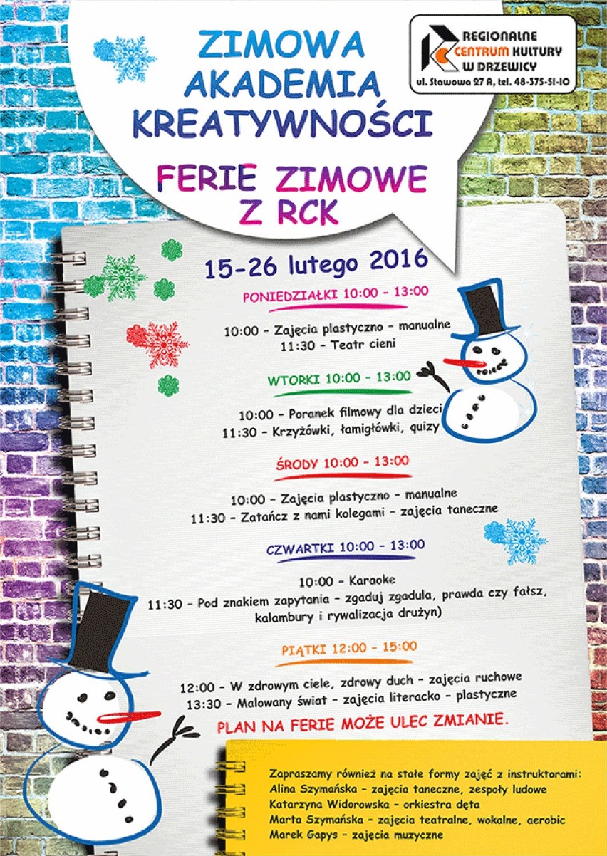 Ferie zimowe 2016 w Tomaszowie. Co przygotowały miejskie placówki?