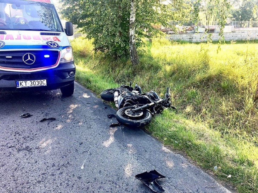 W wypadku ucierpiał kierujący motocyklem