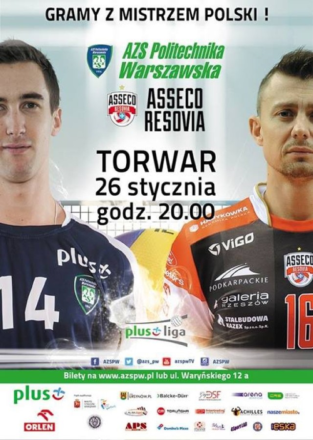 Mecz AZS PW - Asseco Resovia Rzeszów. Wygraj bilety! [KONKURS]