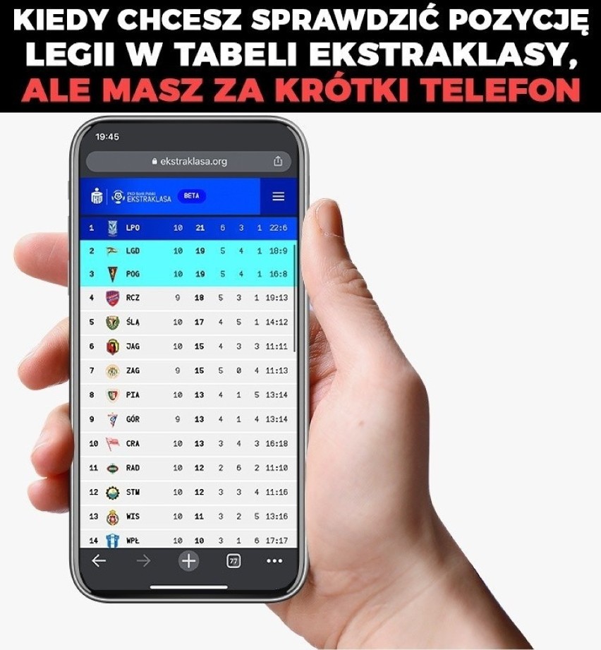 Lechia Gdańsk - Legia Warszawa 3.10.2021 r. Memy po meczu Lechii z Legią. "Za krótki telefon, żeby znaleźć Legię w tabeli"