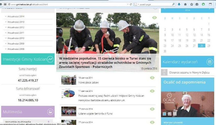 Strona internetowa gminy Kościan w nowej szacie