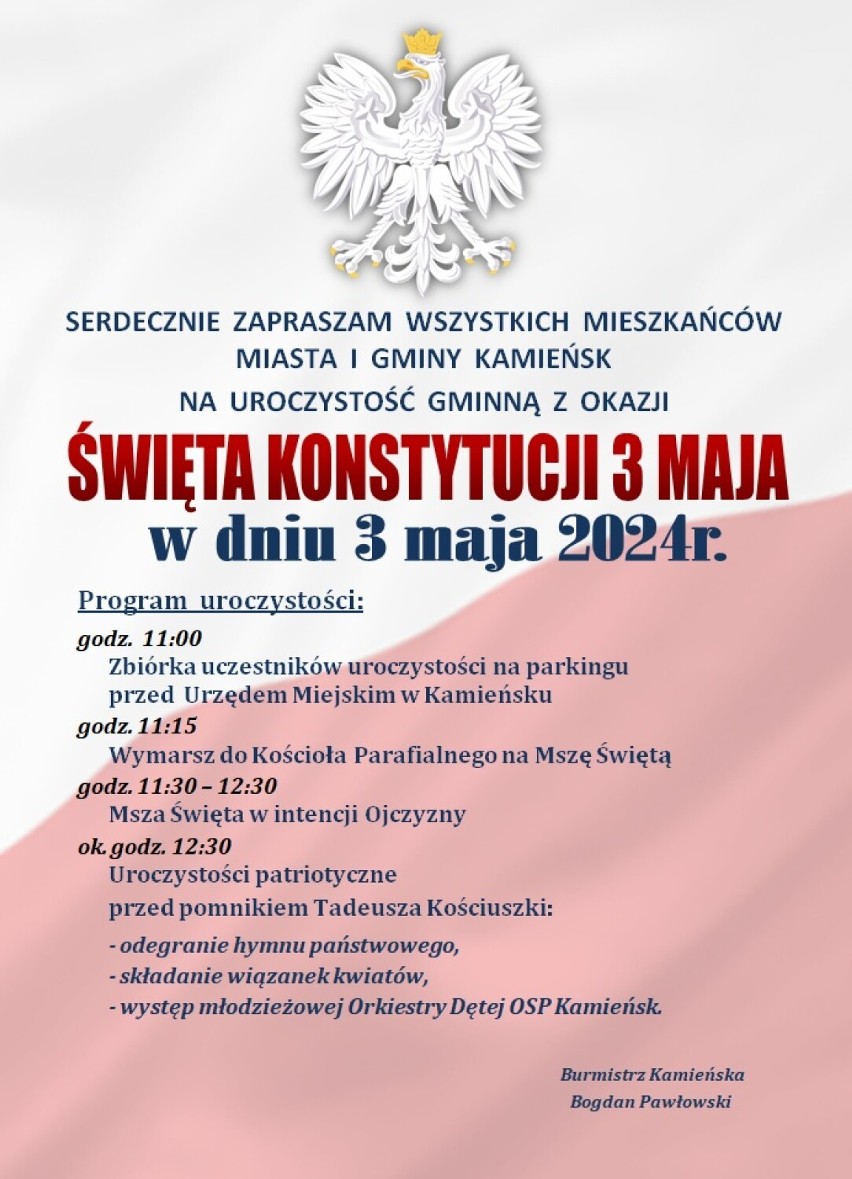 Święto Konstytucji 3 Maja w Kamieńsku