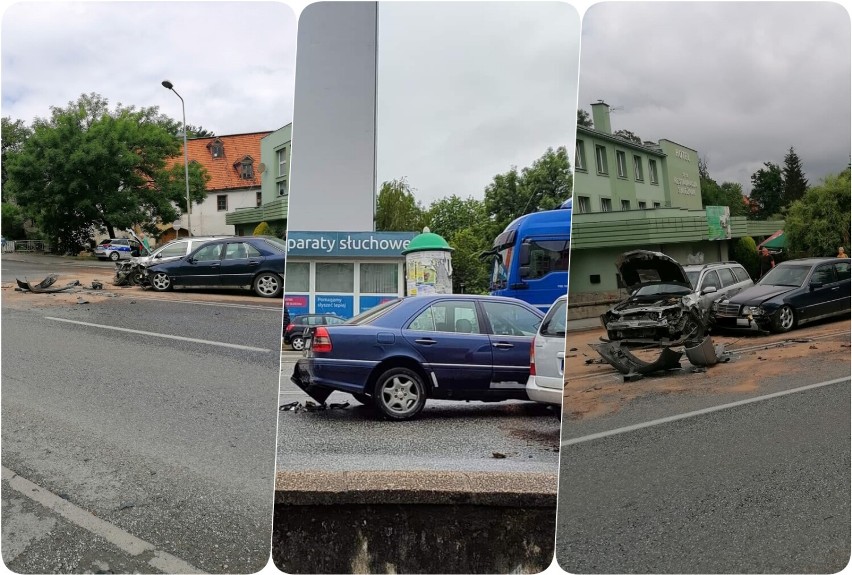 Kłodzko. Wypadek czterech samochodów na ulicy Kościuszki 