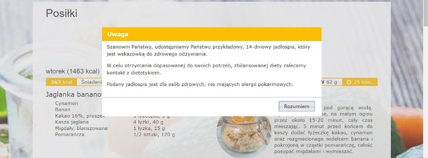 Przykładowe posiłki ze strony www.diety.nfz.gov.pl