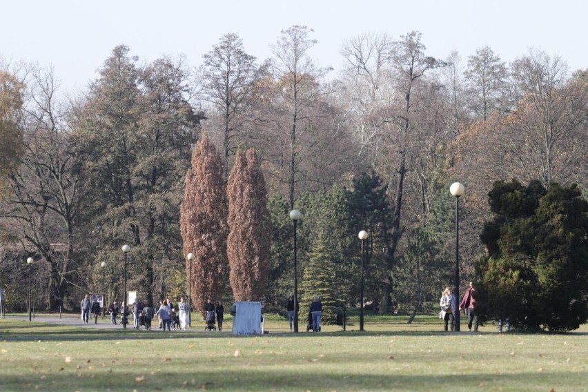 Park w Świerklańcu jesienią.