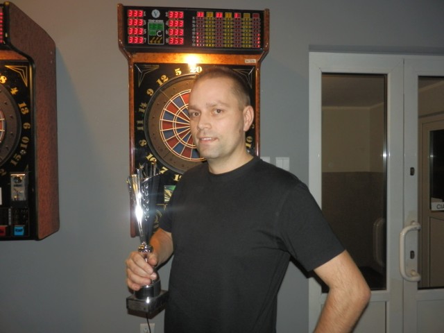 Bartłomiej Mularczyk - triumfator pierwszego turnieju Grand Prix Kwidzyna w darta