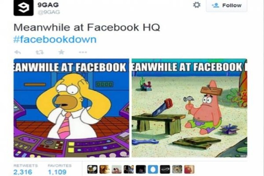 Memy o awarii Facebooka i Instagrama