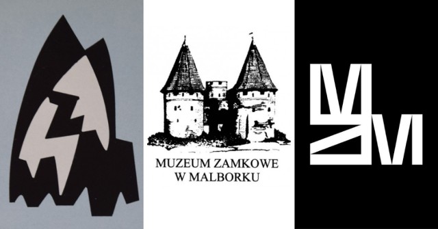 Tak się zmieniało logo Muzeum Zamkowego w Malborku od lat 90. Od lewej najstarsze, w środku kolejne (i najbardziej znane), a od prawej - nowe.