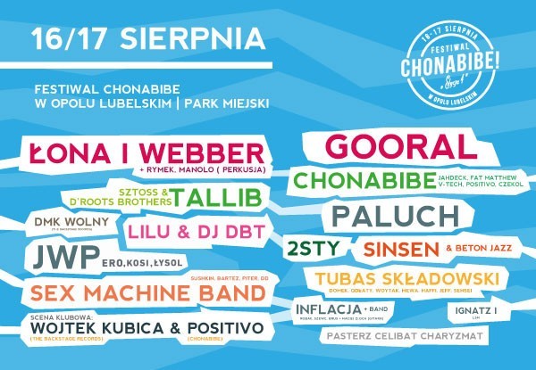 W sierpniu w Opolu Lubelskim odbędzie się IV Chonabibe Festiwal.
