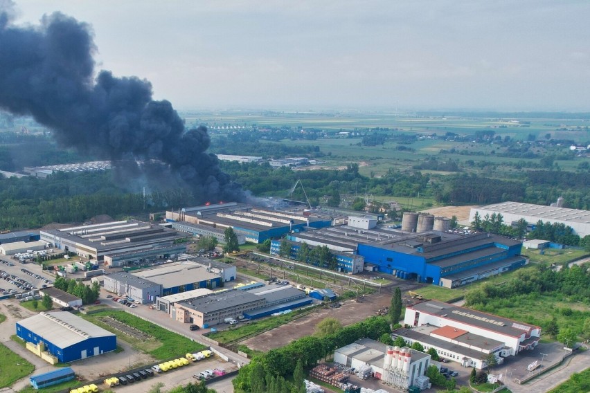 Pożar zakładów Michor w Kutnie.