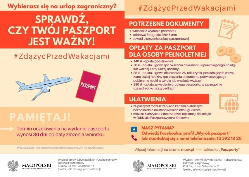 Kraków. Pomyśl o paszporcie, przyjdź już w najbliższą sobotę