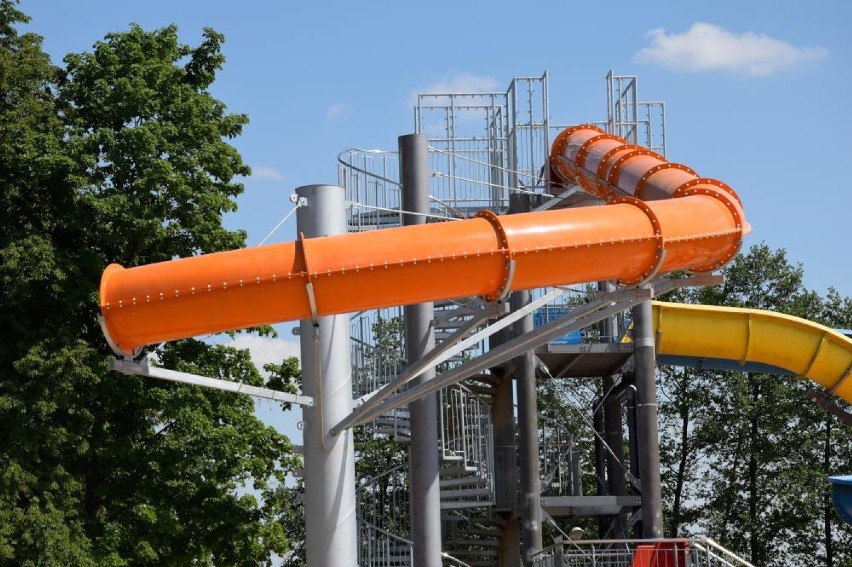 Plaża w Margoninie: W parku wodnym trwa budowa nowych zjeżdżalni [FOTO]