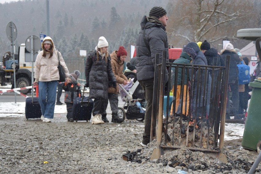 Fala uchodźców z Ukrainy. Przejście graniczne w Krościenku w...