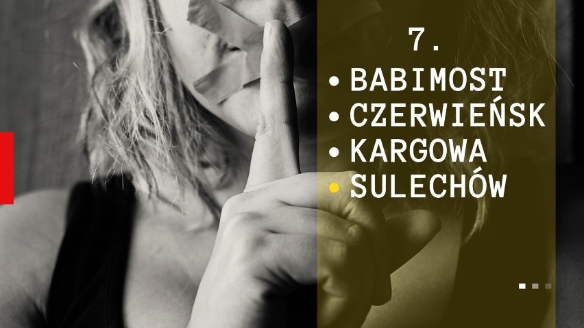 7 miejsce zajmują: Babimost, Czerwieńsk, Kargowa i Sulechów
