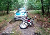 KROSNO ODRZAŃSKIE/DĄBIE: Policjanci ścigali motocyklistę. Pościg zakończył się na leśnej drodze