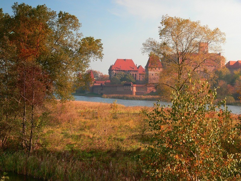 Zamek malborski jesienią
