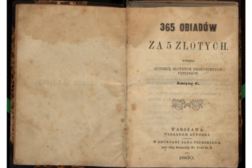 „365 obiadów za pięć złotych” wydano po raz pierwszy w 1860 roku