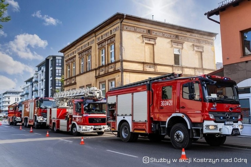 Do pożaru doszło w kamienicy przy ul. Wodnej w Kostrzynie...