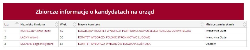Kandydaci na wójta gminy Opatów. WYBORY 2018 w pow. kłobuckim