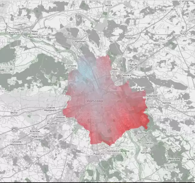 Mapa komunikacji miejskiej w Warszawie. Tu łatwo sprawdzisz czas dojazdu