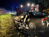 Poważny wypadek na trasie Leszno - Góra. Alfa romeo zderzyła się z fordem. Trzy osoby zostały ranne