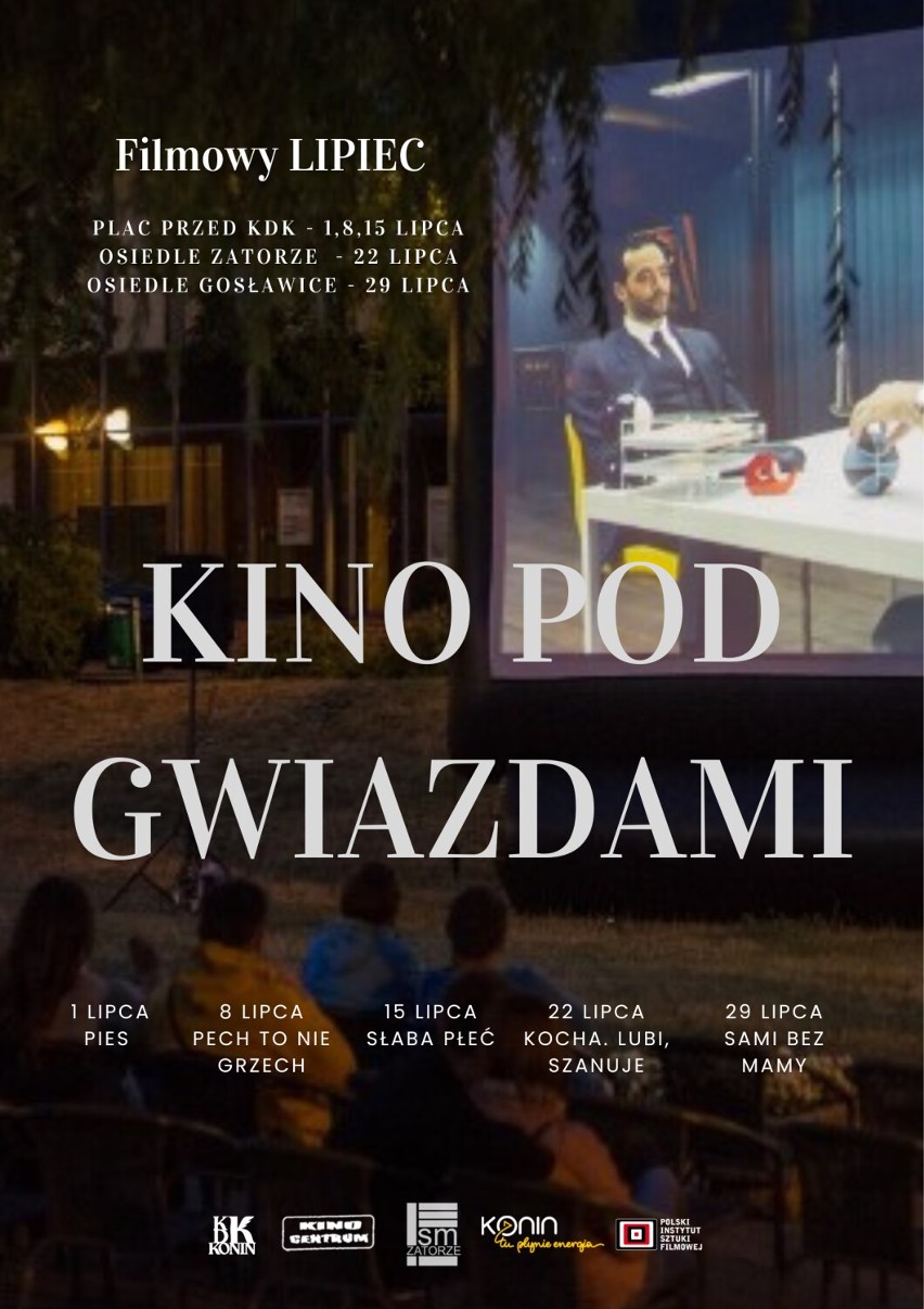 Wakacje 2022. Kino pod gwiazdami ! Czyli wieczory na świeżym powietrzu przy dobrym filmie w Koninie!