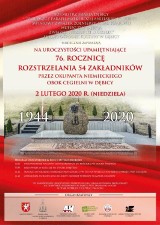  76. rocznica rozstrzelania 54 zakładników przez okupanta niemieckiego obok Cegielni w Dębicy 