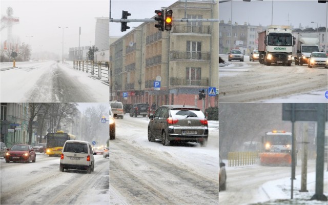 Atak zimy we Włocławku. Sytuacja na drogach