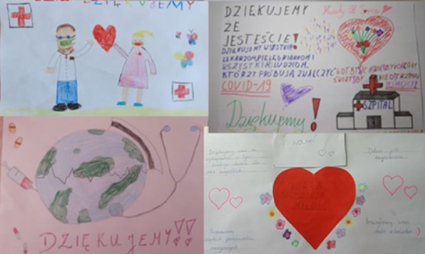 Podziękowania dla pracowników szpitala w Radomsku. Medycy dostali laurki od dzieci
