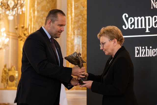 Elżbieta Rusinko, laureatka nagrody IPN „Semper Fidelis” z 2021 roku – Warszawa, 8 października 2021 roku.