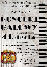 Szkoła muzyczna w Wągrowcu zaprasza na koncert galowy z okazji jubileuszu 40-lecia placówki