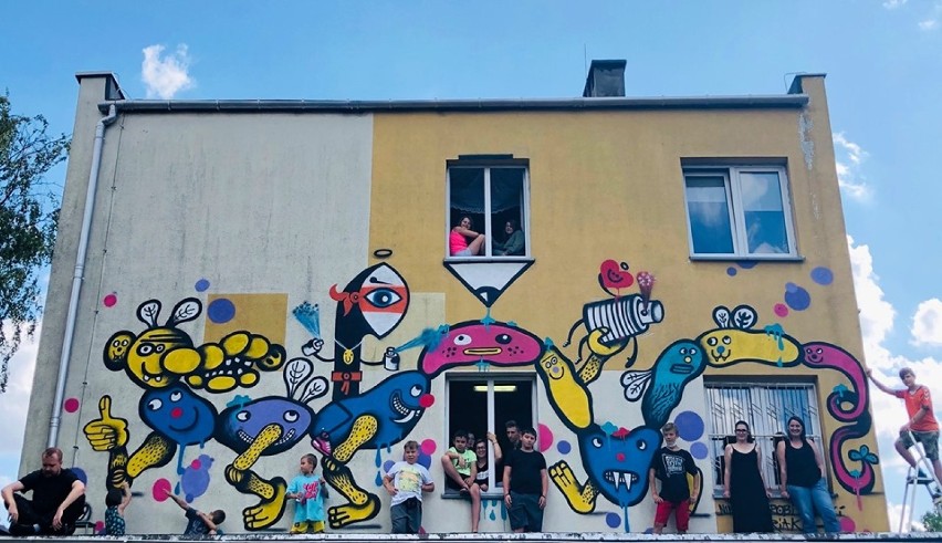 Znany street art'owiec namalował w Pleszewie ogromny mural