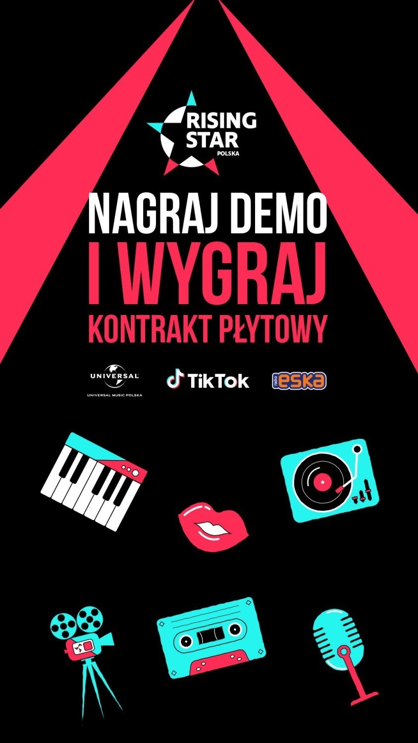 TikTok i Universal Music Polska zapraszają na wielki konkurs „Rising Star”. Nagraj demo i umieść na swoim TikToku [#risingstarpolska]