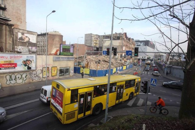 Ulica Matejki w Katowicach, wyburzanie kamienicy Seiferta