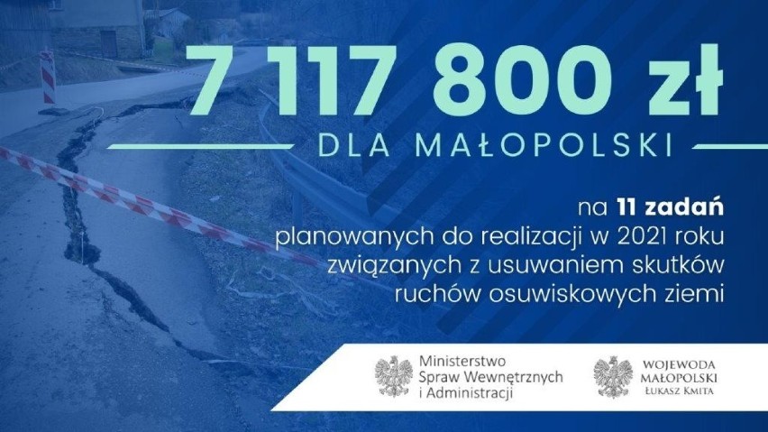 Ponad 7 milionów zł na walkę z osuwiskami w Małopolsce