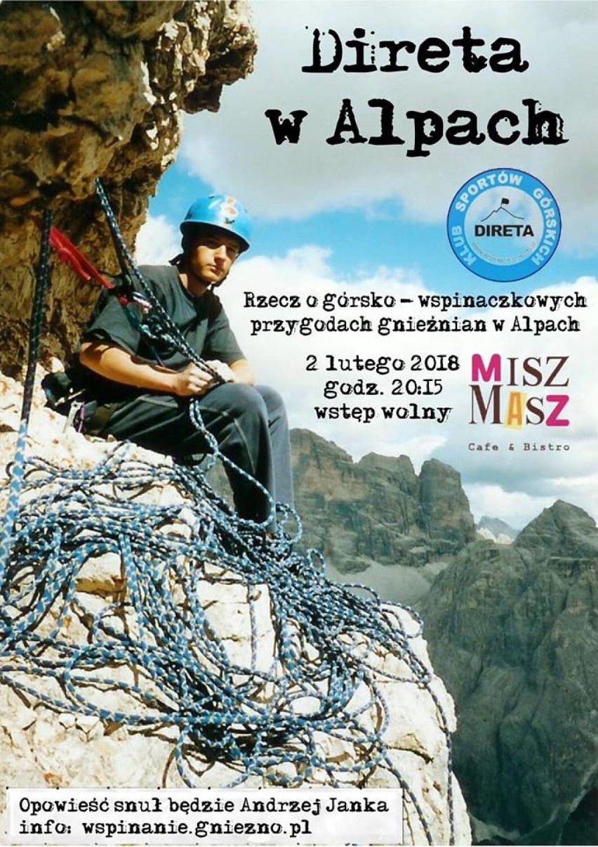 Plakat spotkania "Direta w Alpach"