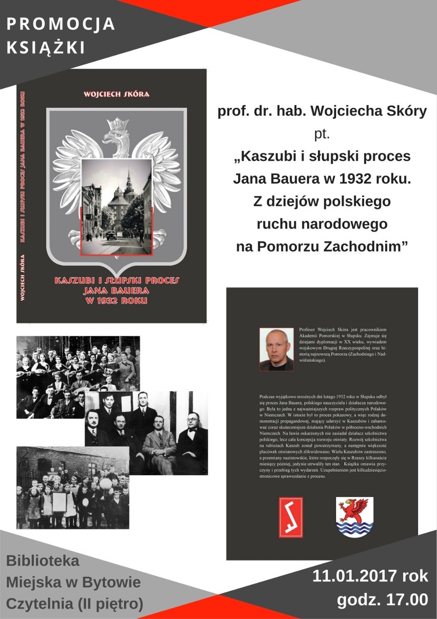 Promocja książki prof. dr hab. Wojciecha Skóry w Bibliotece Miejskiej w Bytowie 